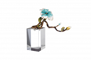 55RD4374 Table decor "Branches with blue flower" 29*8*25cm