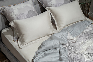 144HF-10309 Set of pillowcases Nuvola print tencel grey