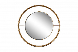 19-OA-9128 Mirror round with metal frame gold color d80см