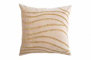 70SW-20328 Pillow with beads "Wave" beige 45*45см