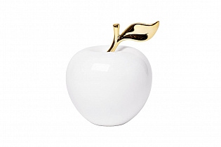 T1012 Statuette "Apple" white/gold 10*10*12,5cm