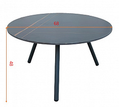 129KN-01440 Coffee table "EMBRACE" outdoor black d68*48cm