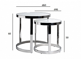 47ED-ET081S-GOLD END TABLE (2pcs set) GOLD/BLACK MARBLE GLASS d60*H60 / d46*H50 cm