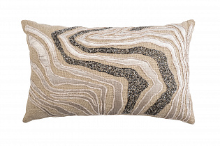 70SW-20288 Pillow with beads "Marble" beige 30*50см