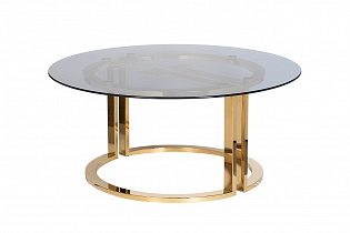 47ED-GDCT002 CENTER TABLE GOLD/SMOKE d100*H45 cm