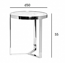 47ED-ET031 END TABLE SILVER/CLEAR d50*H55 cm