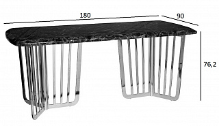33FS-1800-STOL/OB-BEL Dining Table 'Pearl White' 180*90*76.2cm