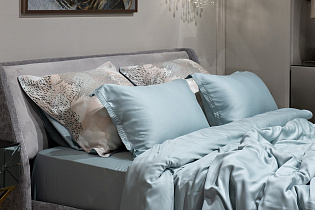 144HF-70608 Set of pillowcases Nuvola print tencel blue