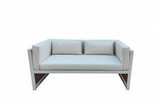 129KN-01912 Sofa two-seater "LINE" outdoor white 160*90*68cm
