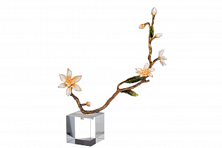 55RD4373 Table decor "Branches with pink flower" 26*8*24cm