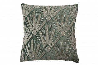 70SW-10969 Pillow with beads Manhattan green 45*45